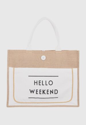 Hello Weekend Beach Bag