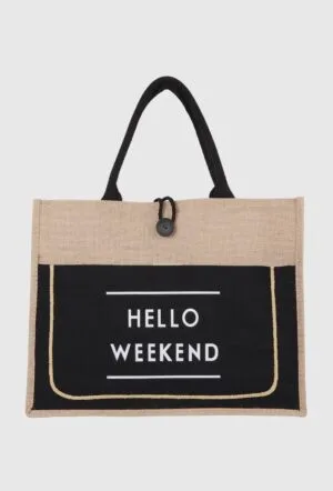 Hello Weekend Beach Bag